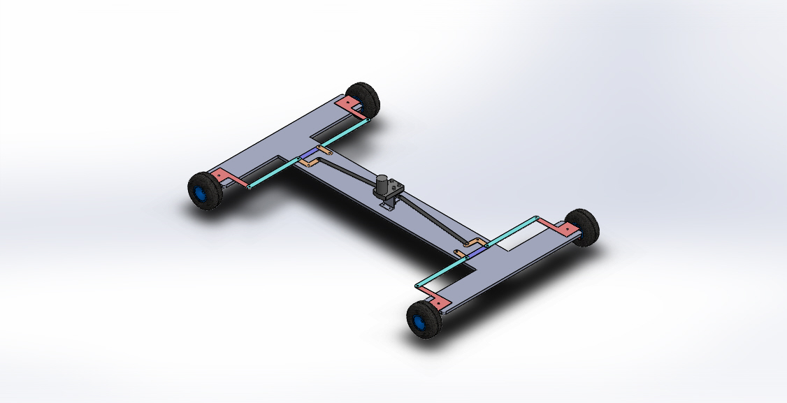 Wide Base 4 Wheel Steering Mechanism Chassis