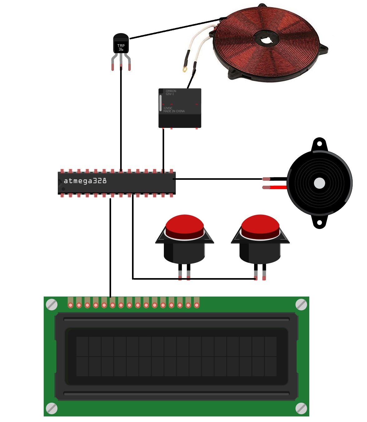 DIY induction cooktop working block diagram